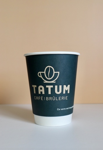 [VerreC12] Verre Tatum carton double parois Compostable 12 oz (500/bte)